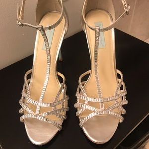 Blue by Betsey Johnson Silver & Rhinestone Heels